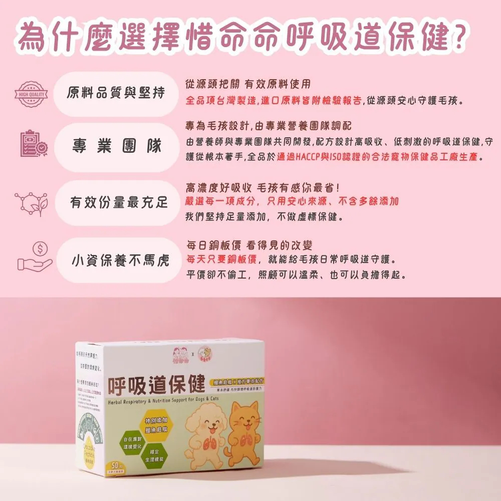 【台灣寵愛毛毛・惜命命呼吸道保健】