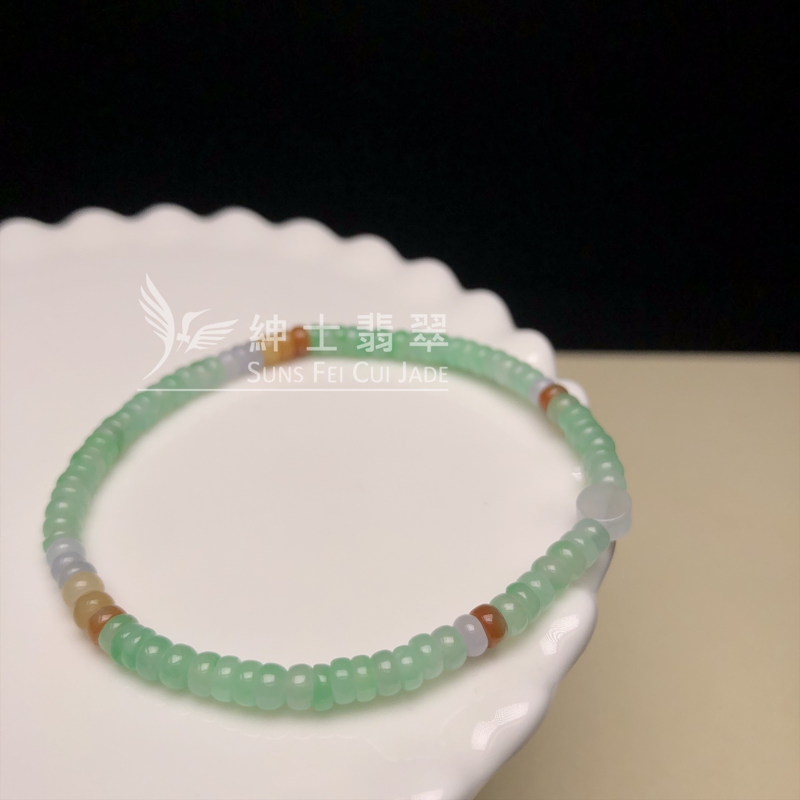 甜綠翡翠拼多寶手串 MC00054