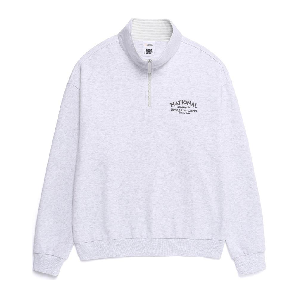 [IVE LEESEO x NATIONAL GEOGRAPHIC] Rontra Graphic Semi-Oversized Fit Half Zip-Up Sweatshirt (2色)