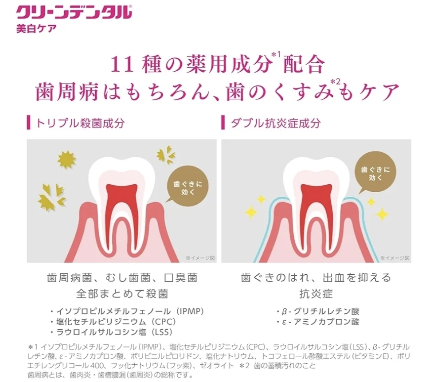 日本第一三共 Clean Dental-Wb 美白護理牙周病預防牙膏 100g 