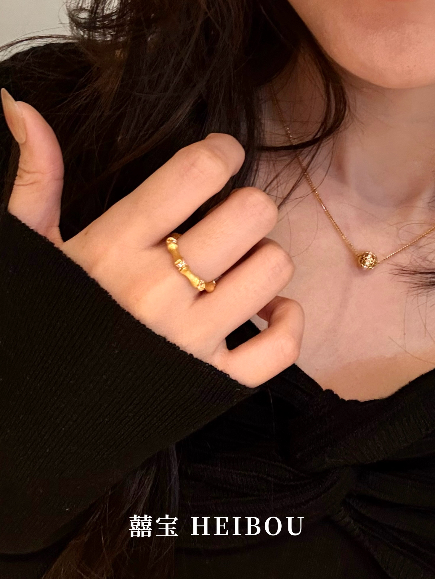 【5D镶嵌】竹节拉丝戒指