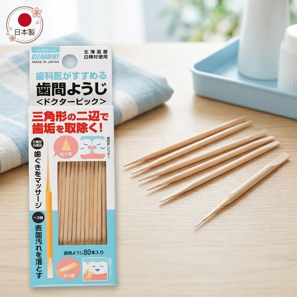 🔥🔥【日本製《廣榮社》白樺木三角護齦牙籤 80支裝】