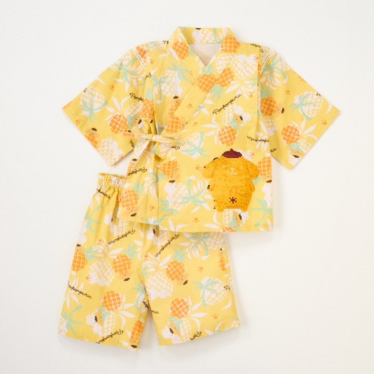 🇯🇵限量預訂 日本直送🇯🇵珠片布甸狗滿印純棉甚平上下套裝