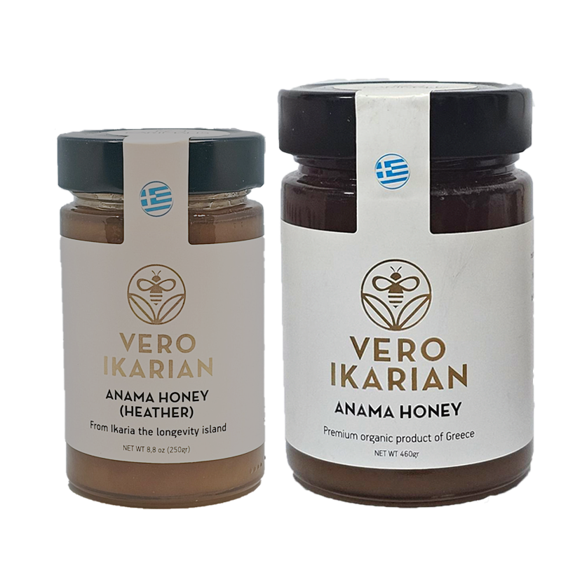 ORGANIC HEATHER HONEY “ANAMA” from Ikaria, the Greek longevity island, 250 gr.