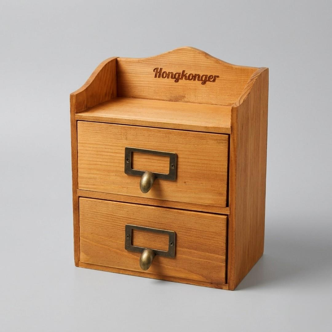 Hongkonger 原木兩層飾物櫃 (免費刻名)