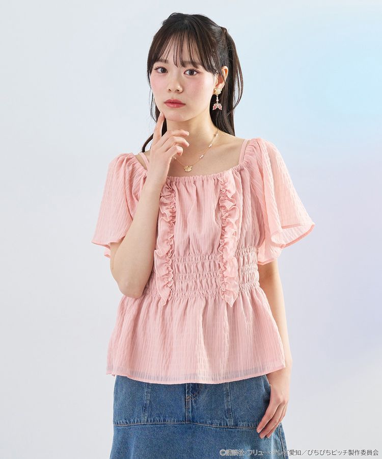 《Pre-Order》2-Way Shirred Blouse 兩穿皺褶上衣｜唱K小魚仙 Pichi Pichi Pitch X earth Japan Label (26PP07-P)