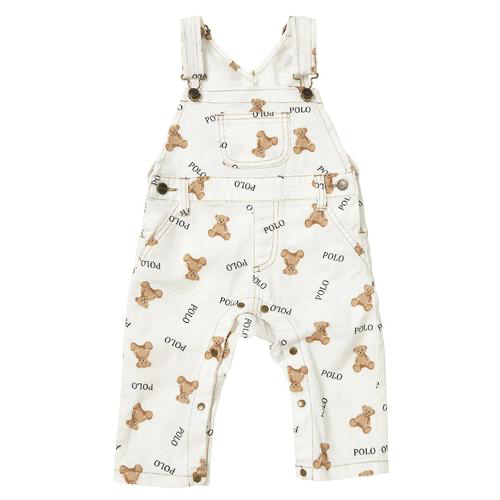 🇯🇵預訂 日本直送🇯🇵Polo Baby標誌小熊滿印斜紋牛仔吊帶工人褲