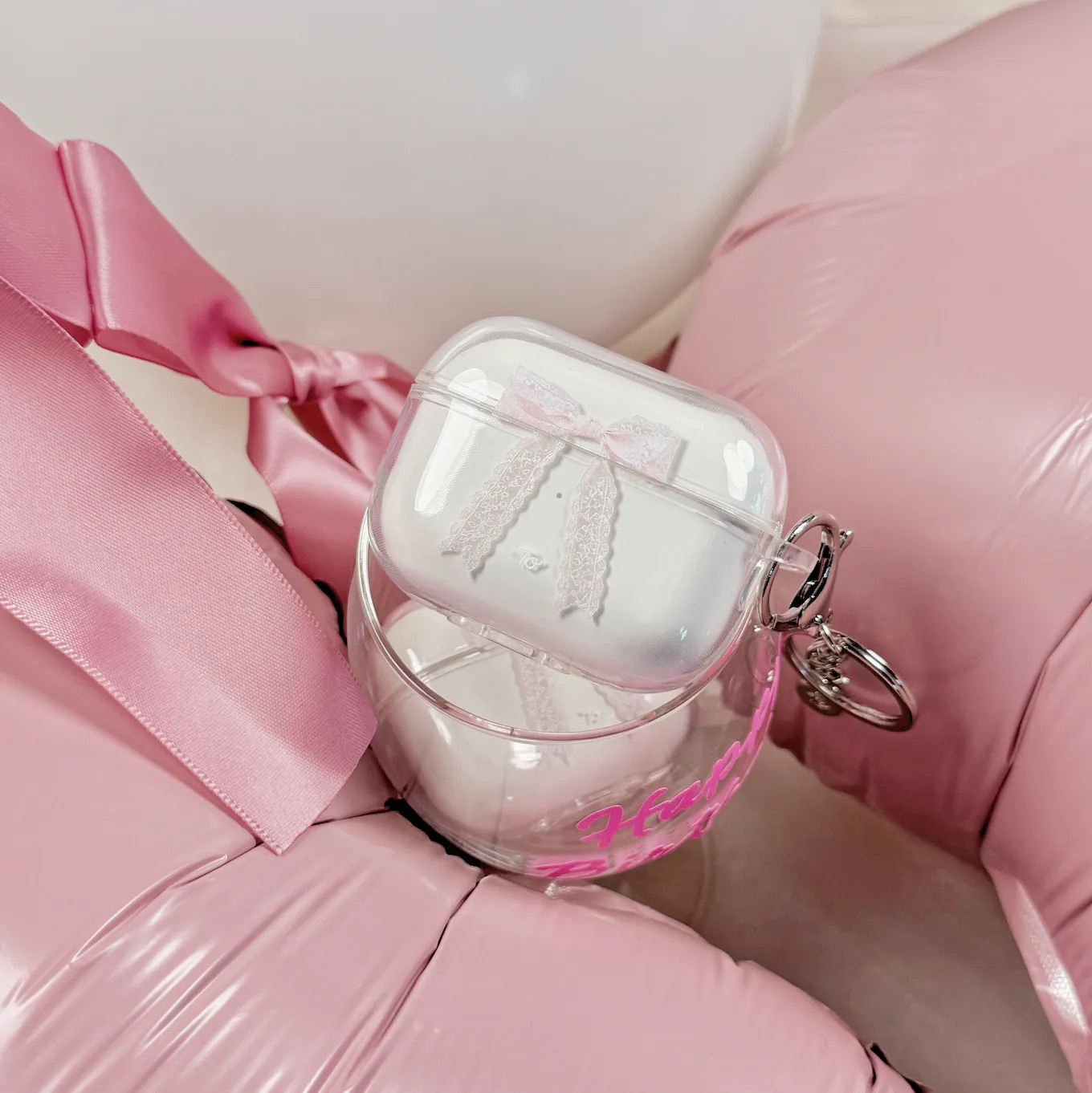 【Ballerina Lace Ribbon】透明AirPods Case