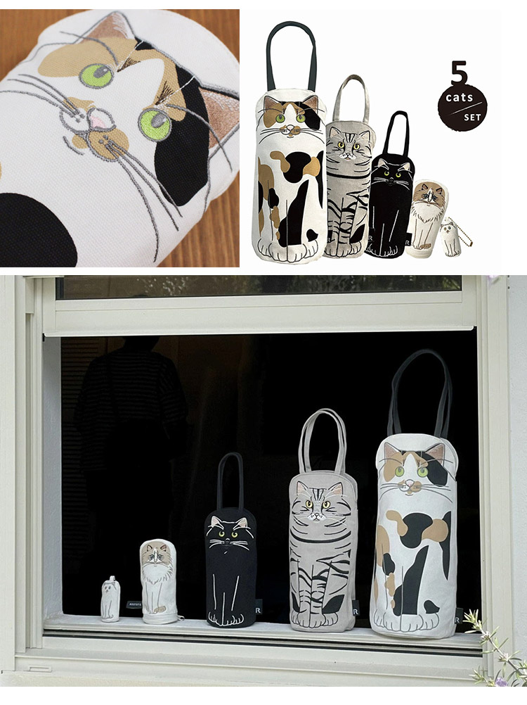 🆕【⭐訂購⭐】  🇯🇵日本直送 🌀Rootote 俄羅斯娃娃系列 貓貓刺繡袋+掛飾 5件套裝 🌀 [ELCD-0068][260408]