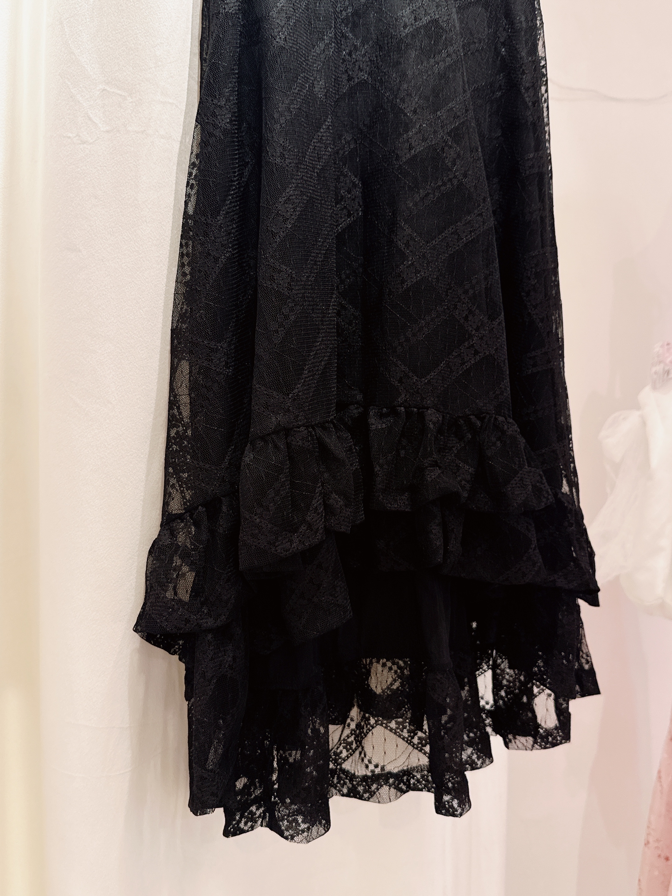 #HANNA-made# Lacy Ruffle Dancing Skirt