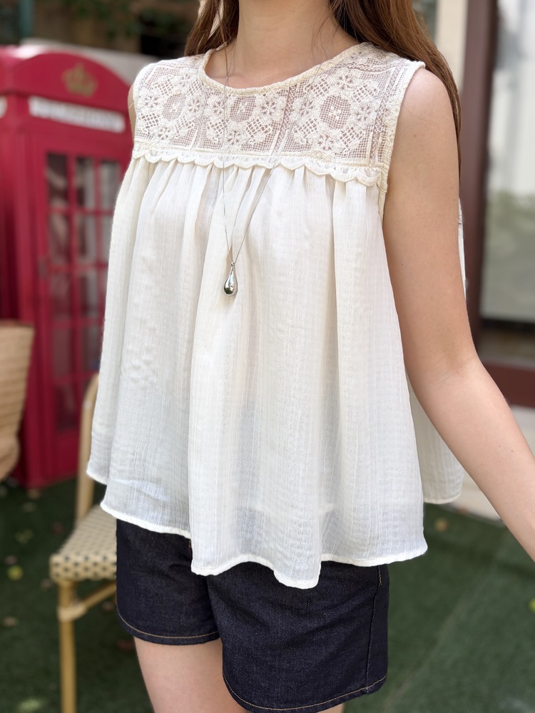 Crochet Lace Layered Blouse
