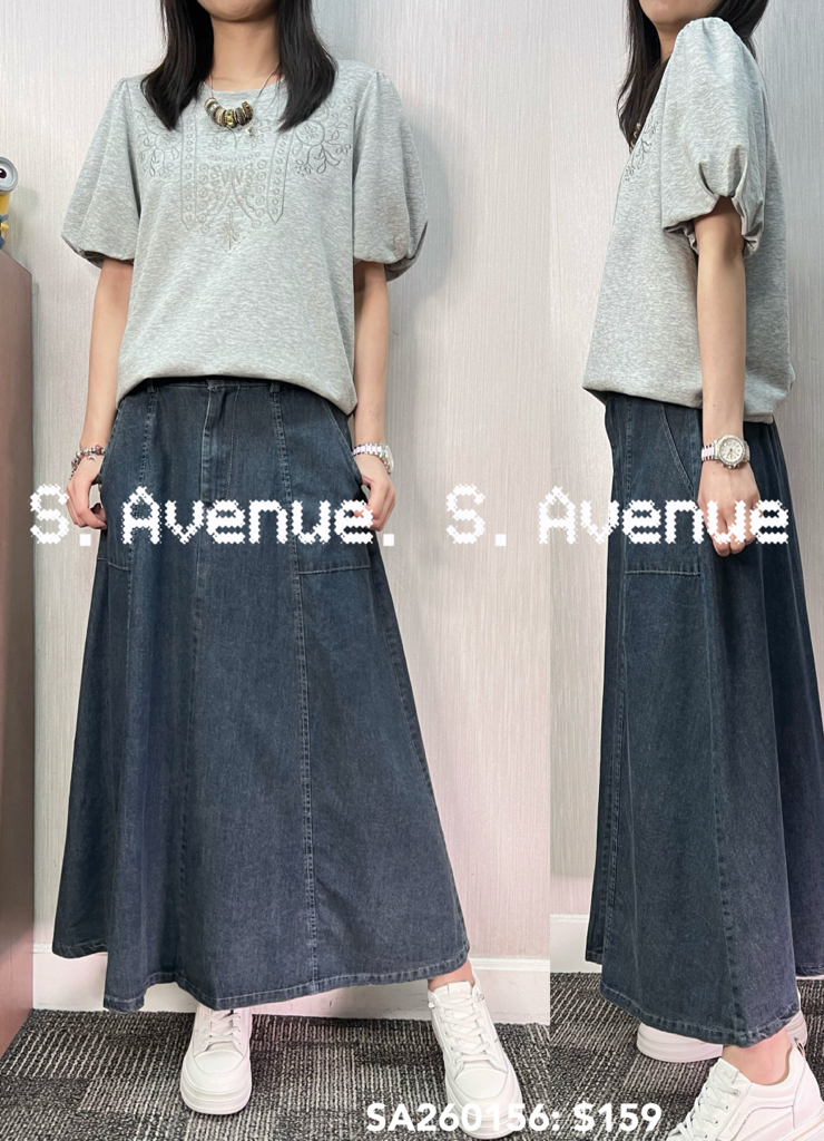 SA260156: 泡泡袖繡花靚tee