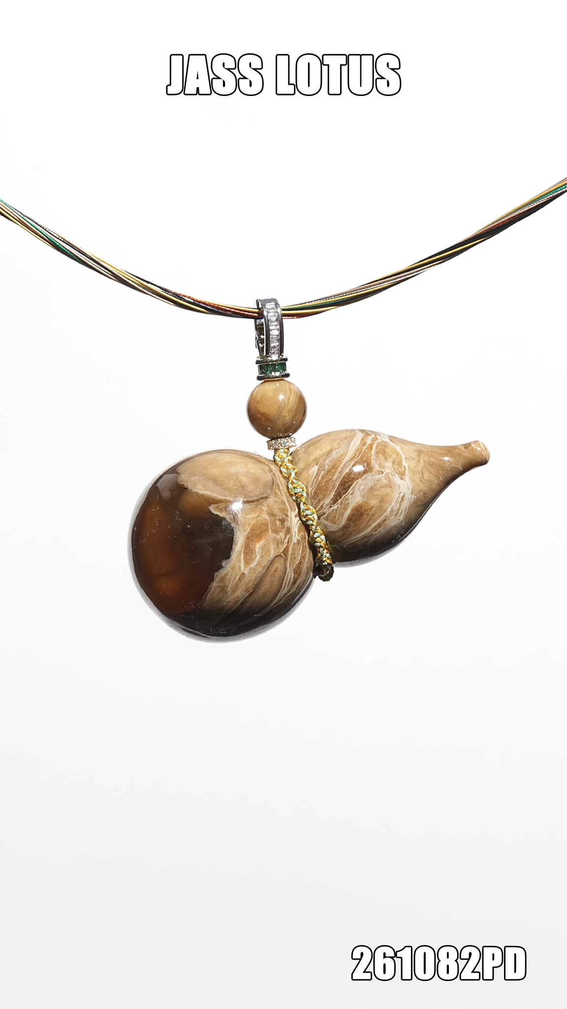 緬甸天然琥珀瓷白根蜜溶洞珀葫蘆吊墜