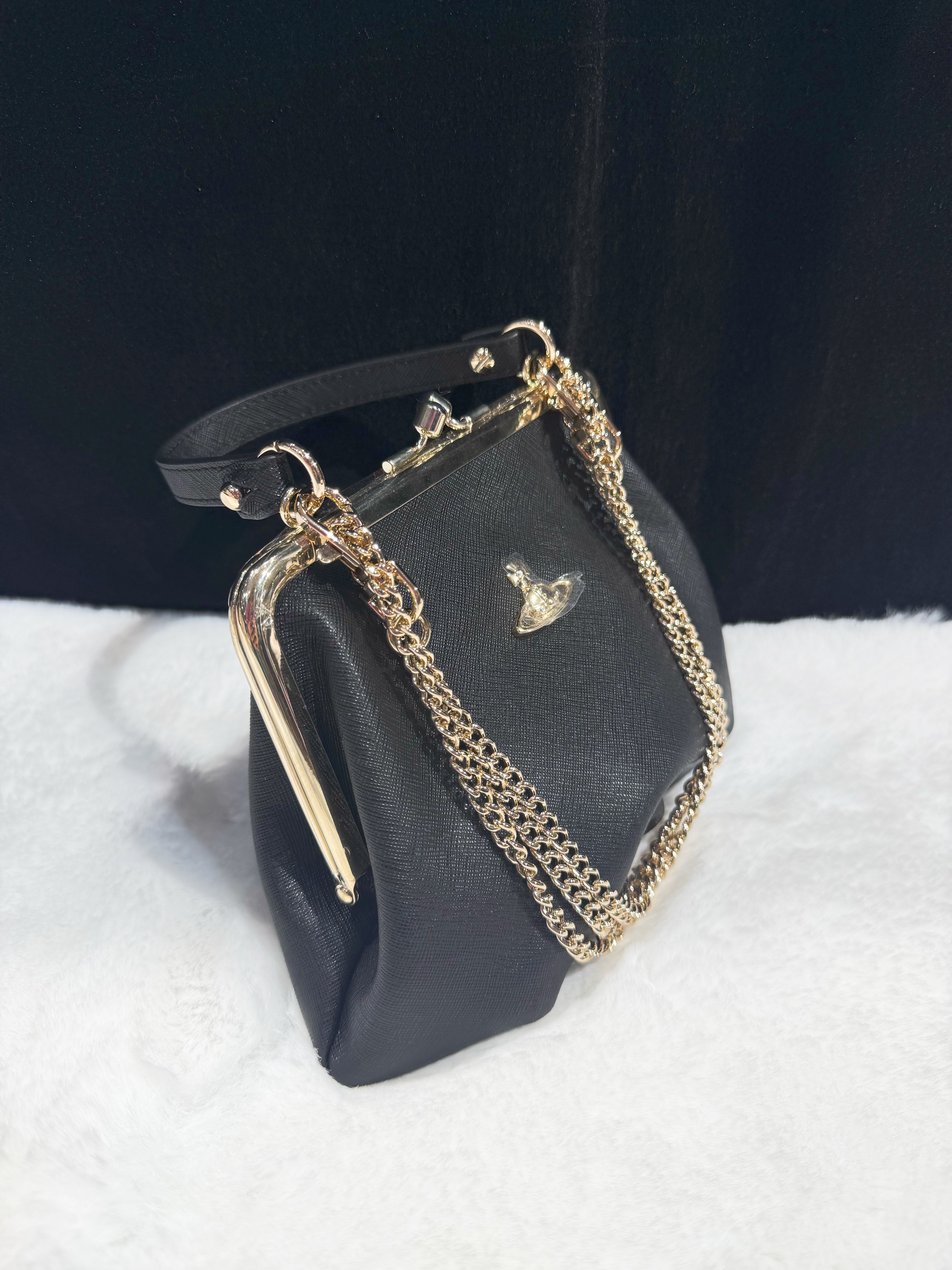Vivienne Westwood kiss lock bag sf/blk/g