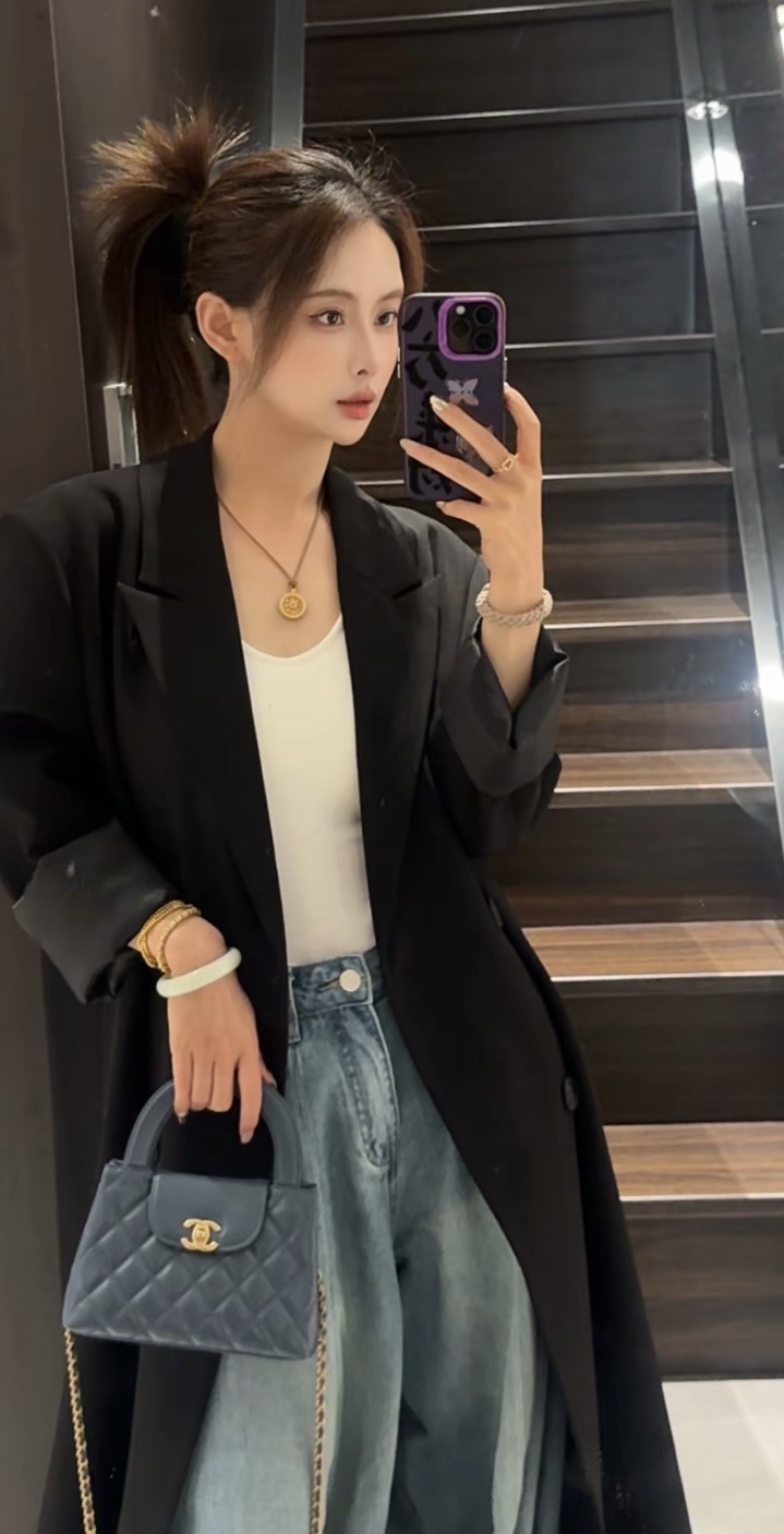 Chanel Kelly Top Handle nano size 海軍藍羊皮