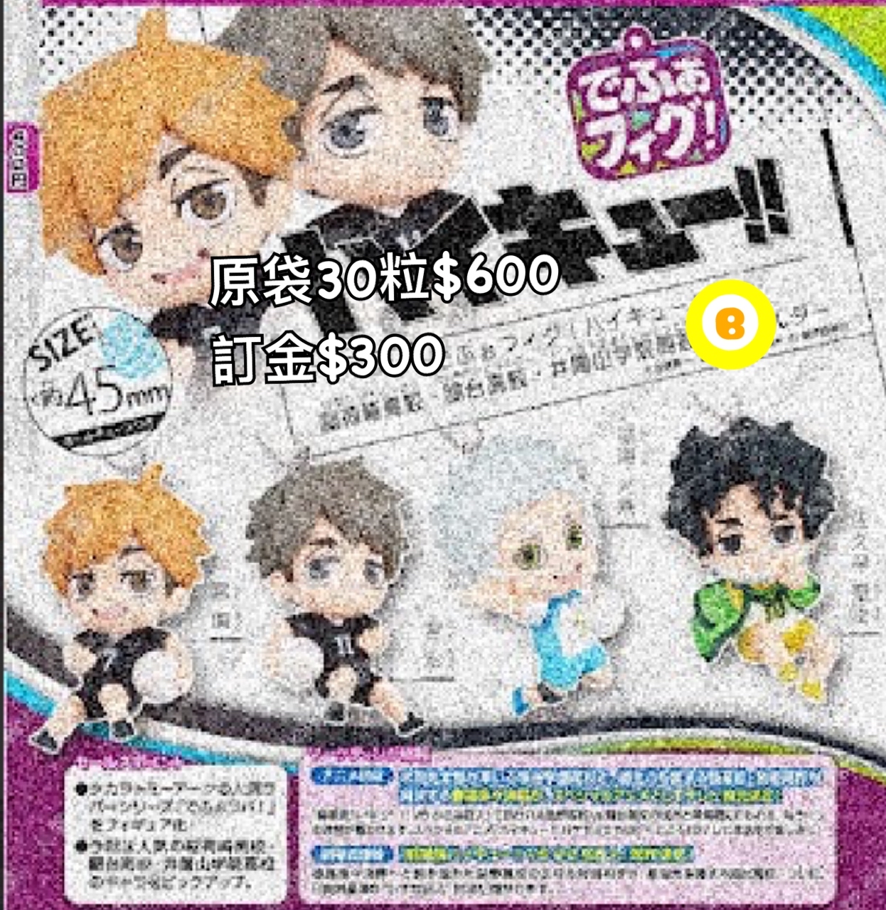 Preorder預訂8/2026年排球少年扭蛋原袋30粒