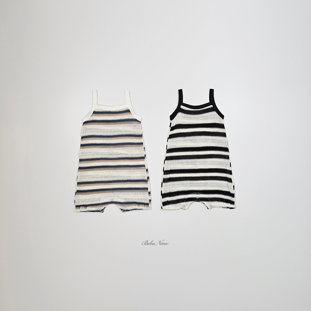 ☀️預訂 韓國直送☀️🇰🇷Bebenine兩色撞色條紋吊帶連身服