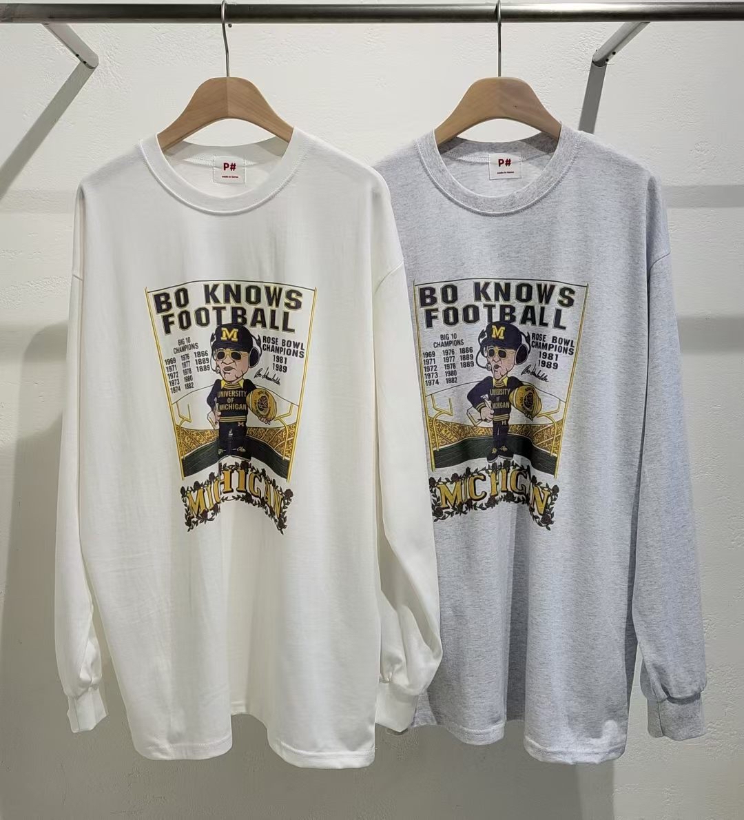 221610 “Bo Knows Michigan Long Sleeve” tee
