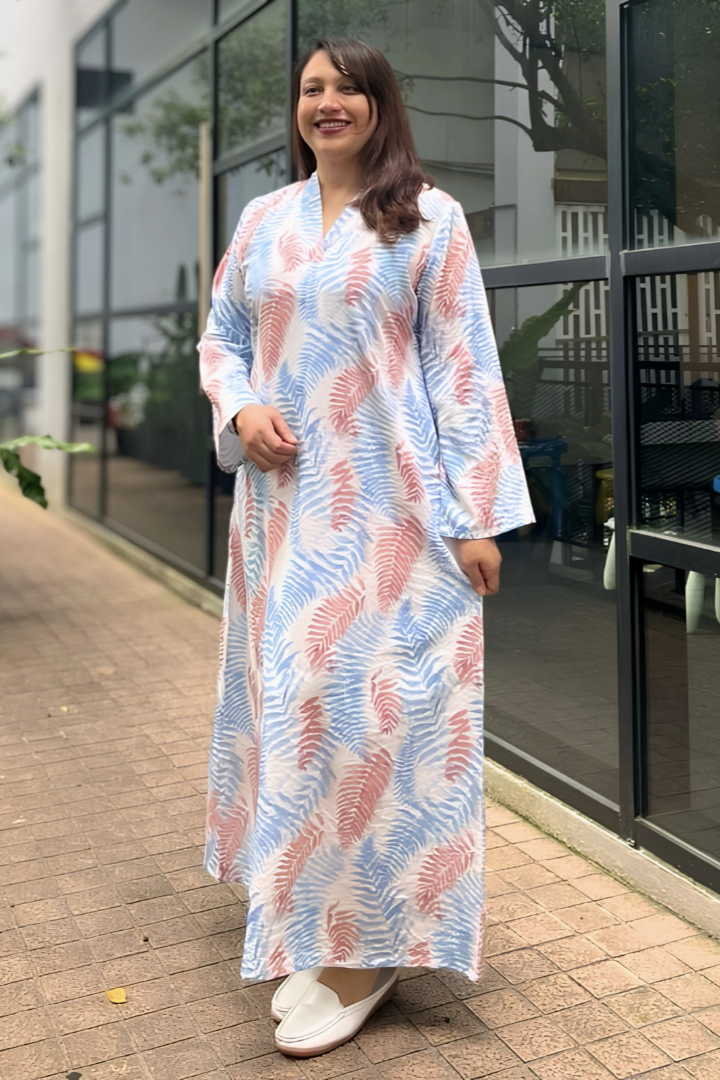 Linen Dress - Blue Blossom