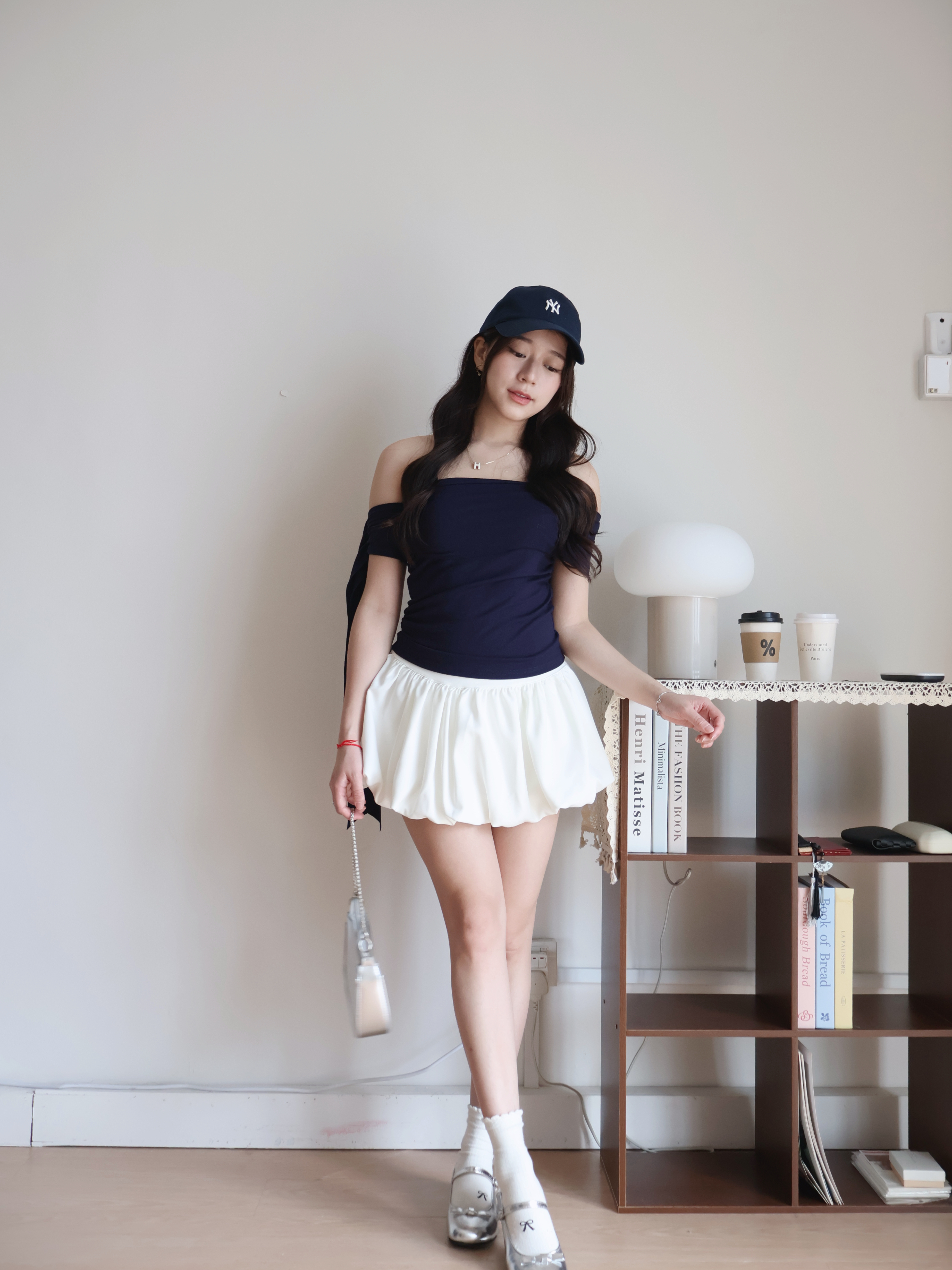 Arthur Off Shoulder Shirt | Navy