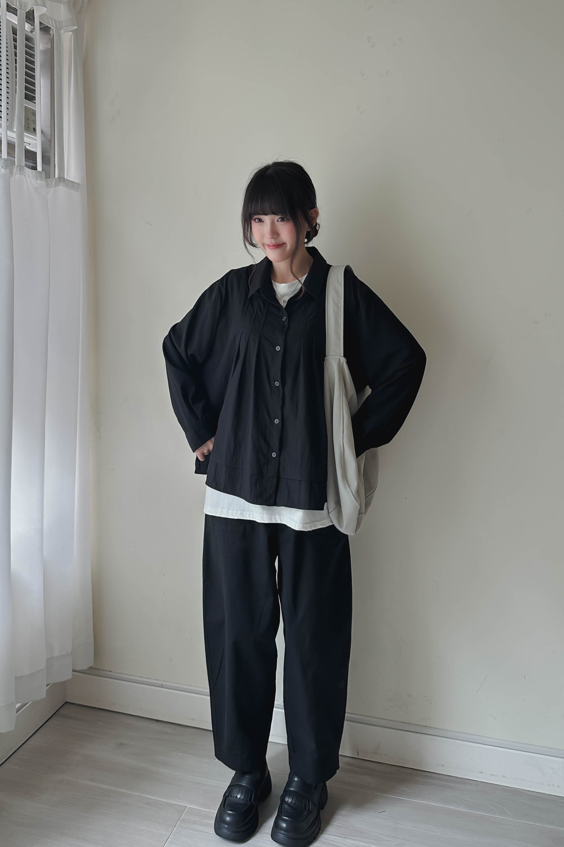 棉質輕身九分彎刀褲 (兩色入)