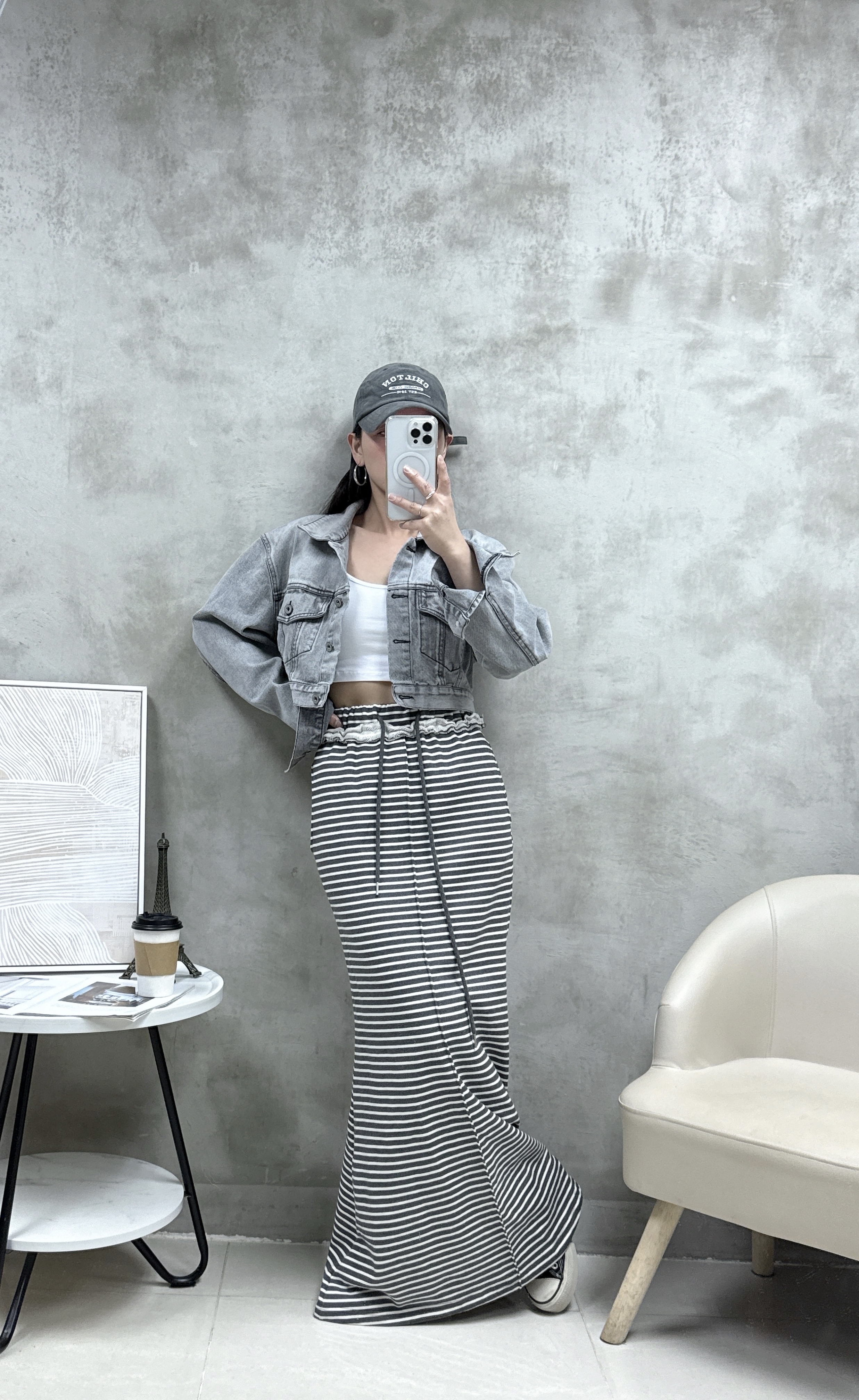 B01 後扣漸變色洗水牛仔外套