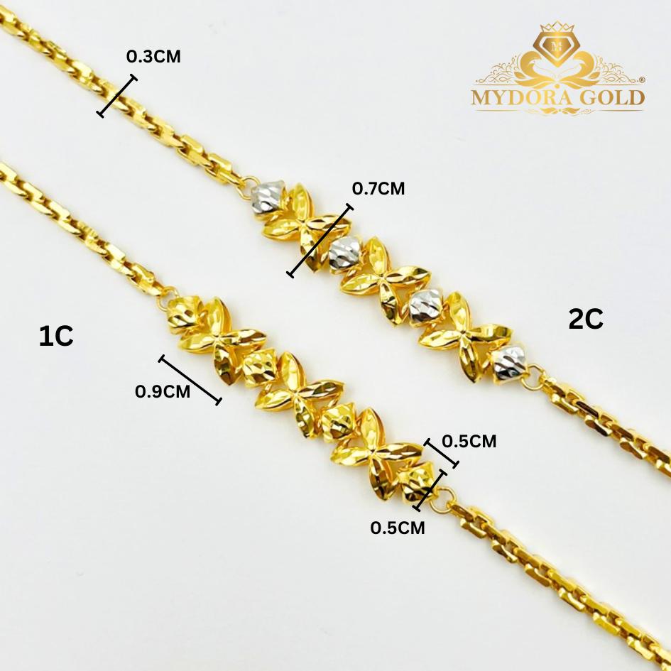 MYDORA Rantai Tangan Sauh Fesyen Bunga Marissa l EMAS 916/22K