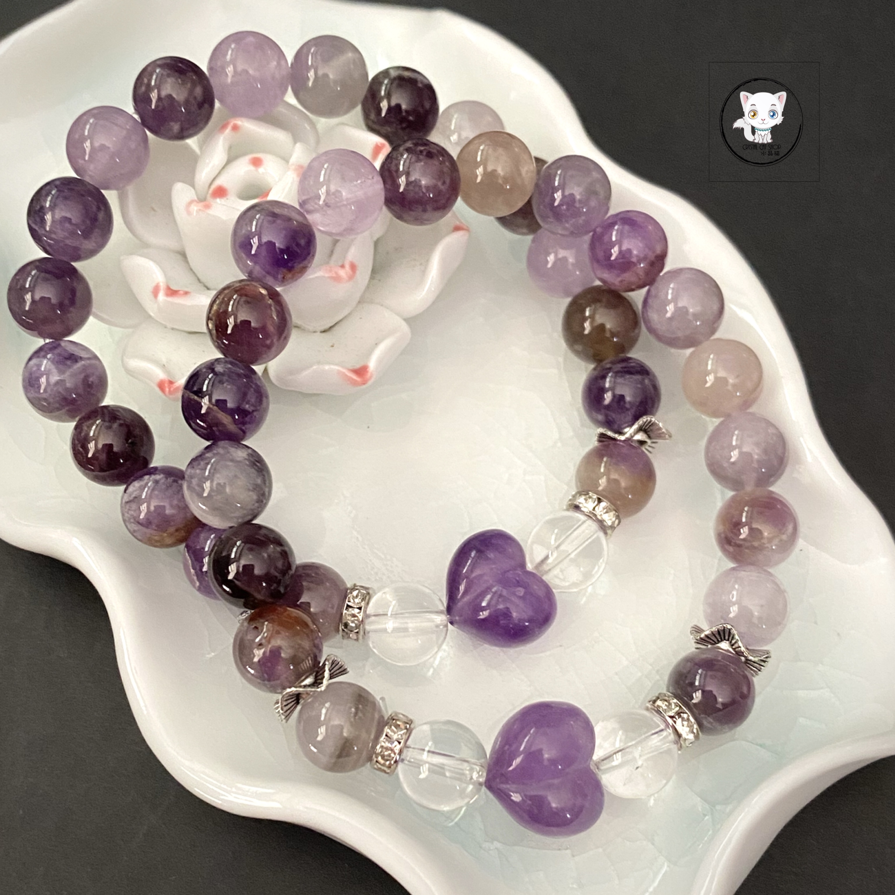 天然紫水晶設計款手鏈 8.5mm