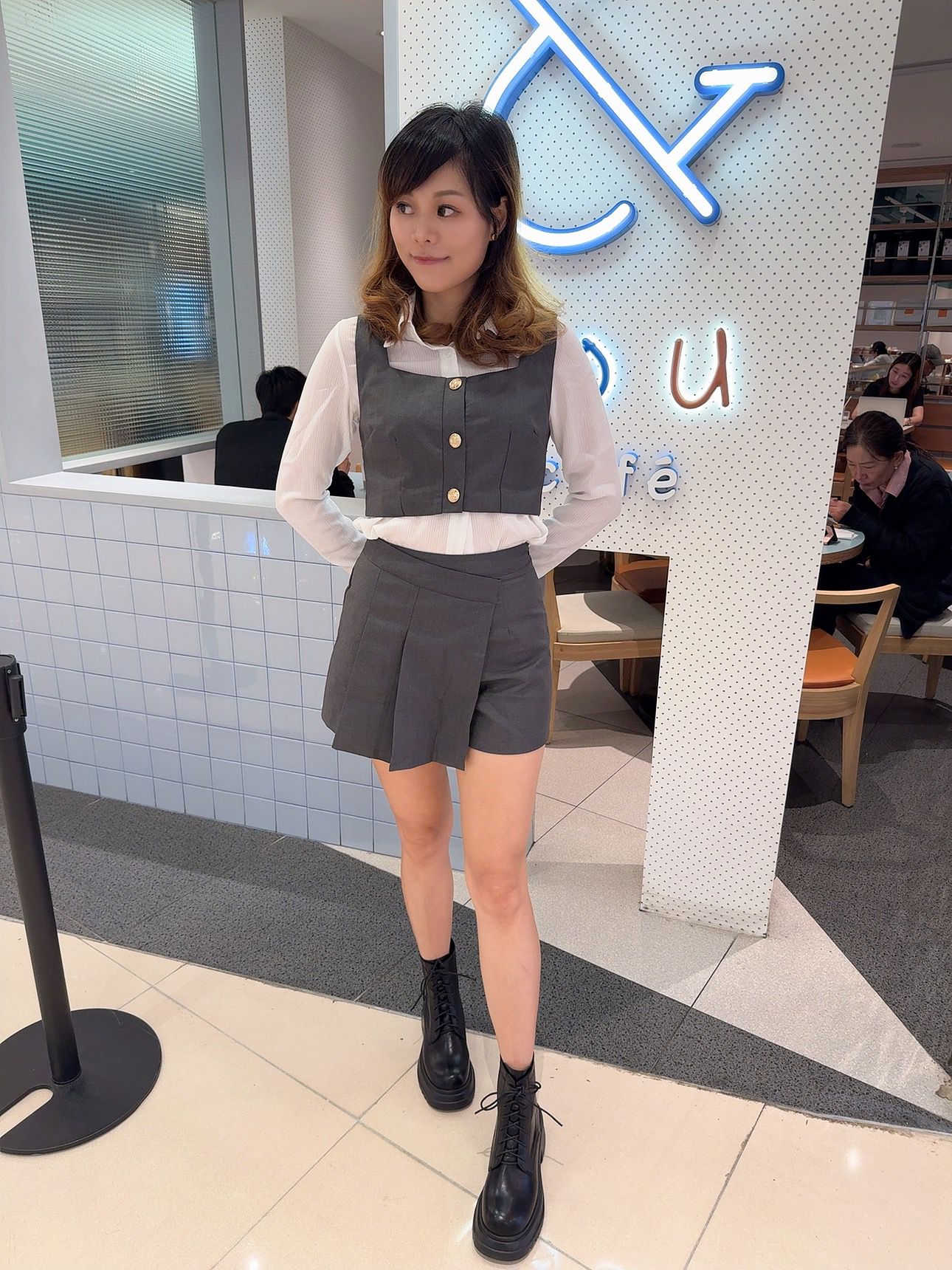 厚底綁帶短靴【三色】