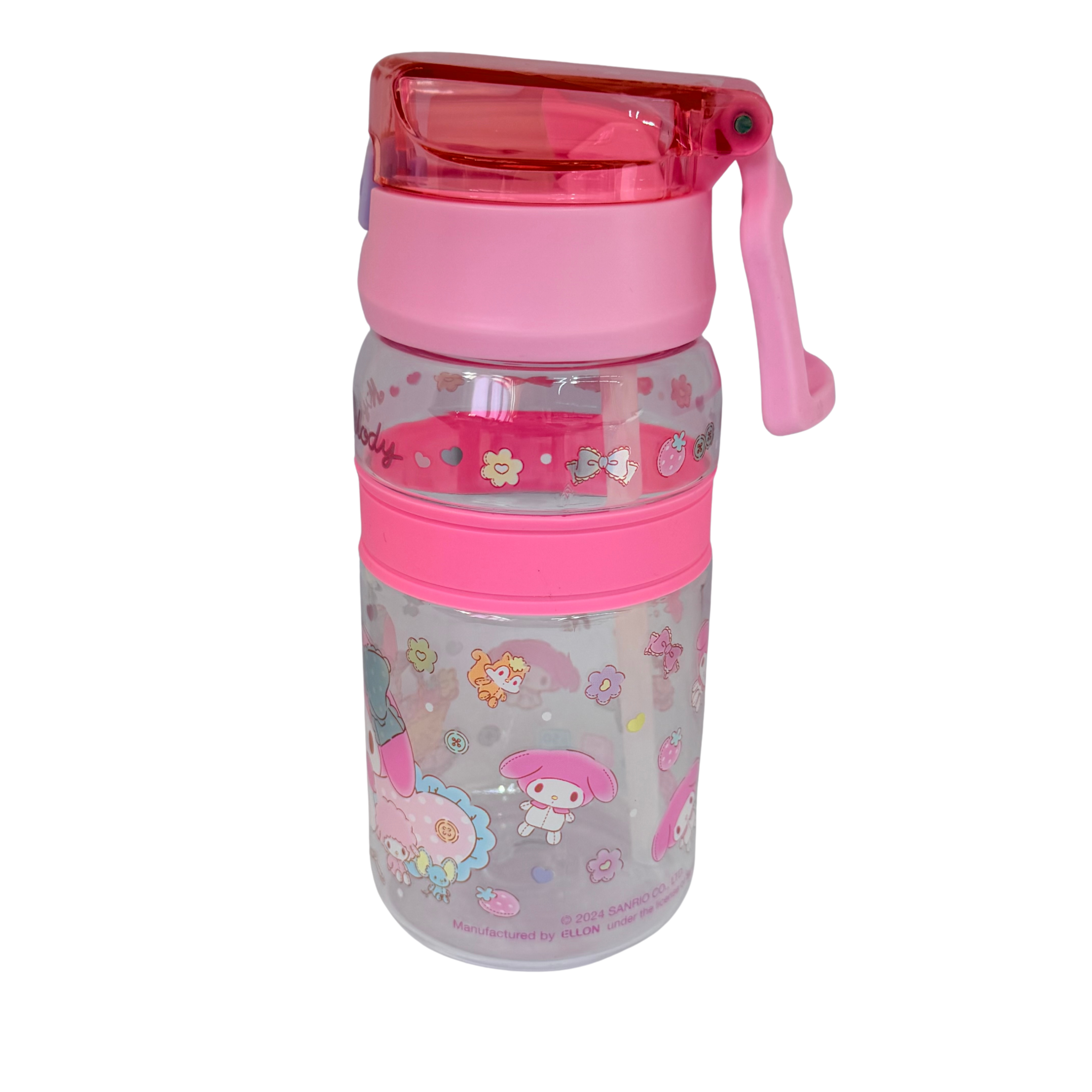 My Melody 550ml BPA & BPS Free Water Bottle w/ Straw & Neck Strap 膠水樽連飲管