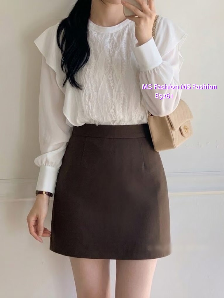 E5261 高質靚料lace ruffle top