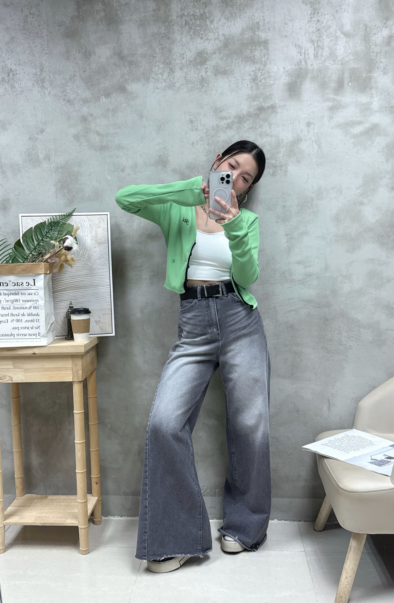 B14 雙層腰牛仔褲