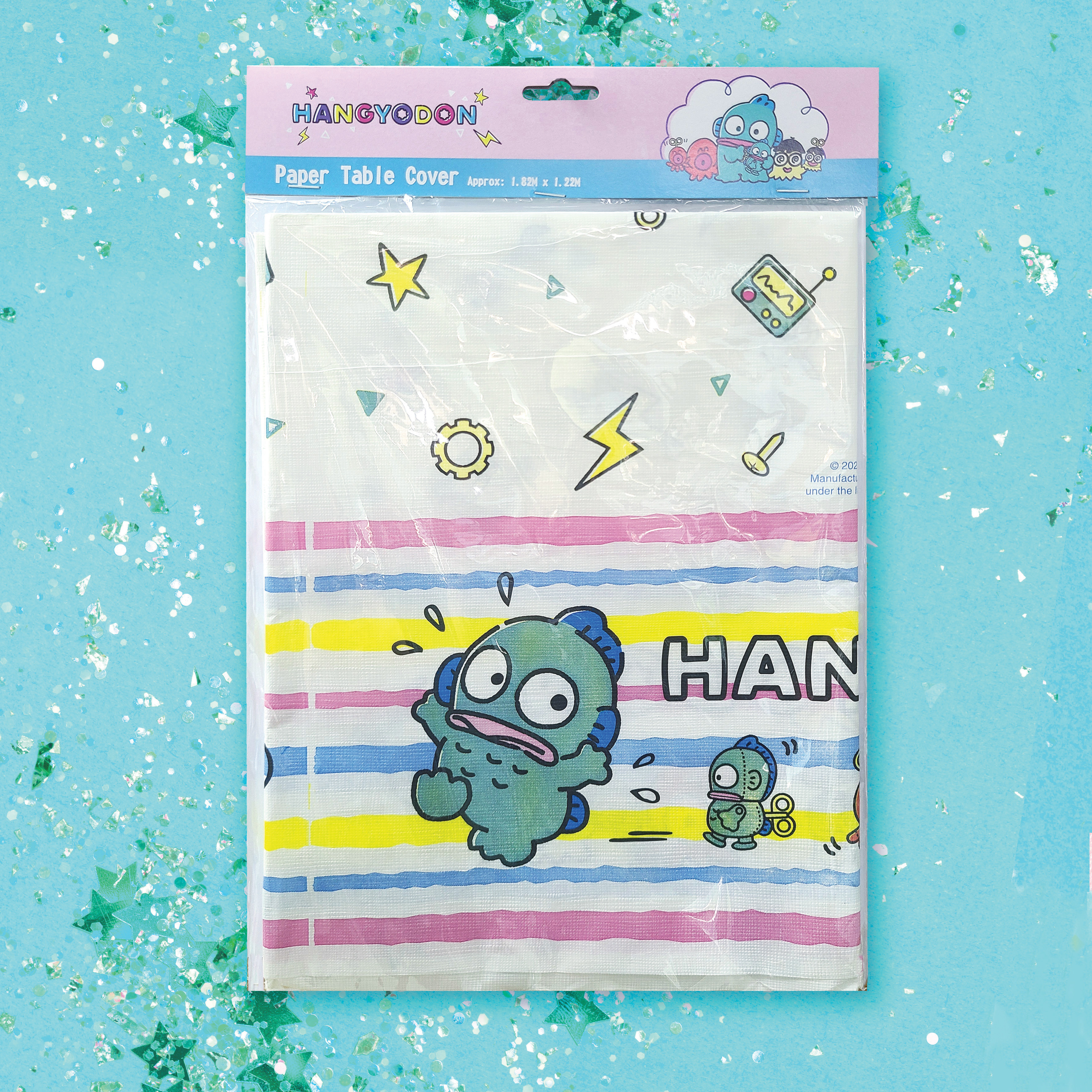 Sanrio Hangyodon 水怪 紙檯布 (約 182 厘米 x 122 厘米)  [Sanrio 許可產品]