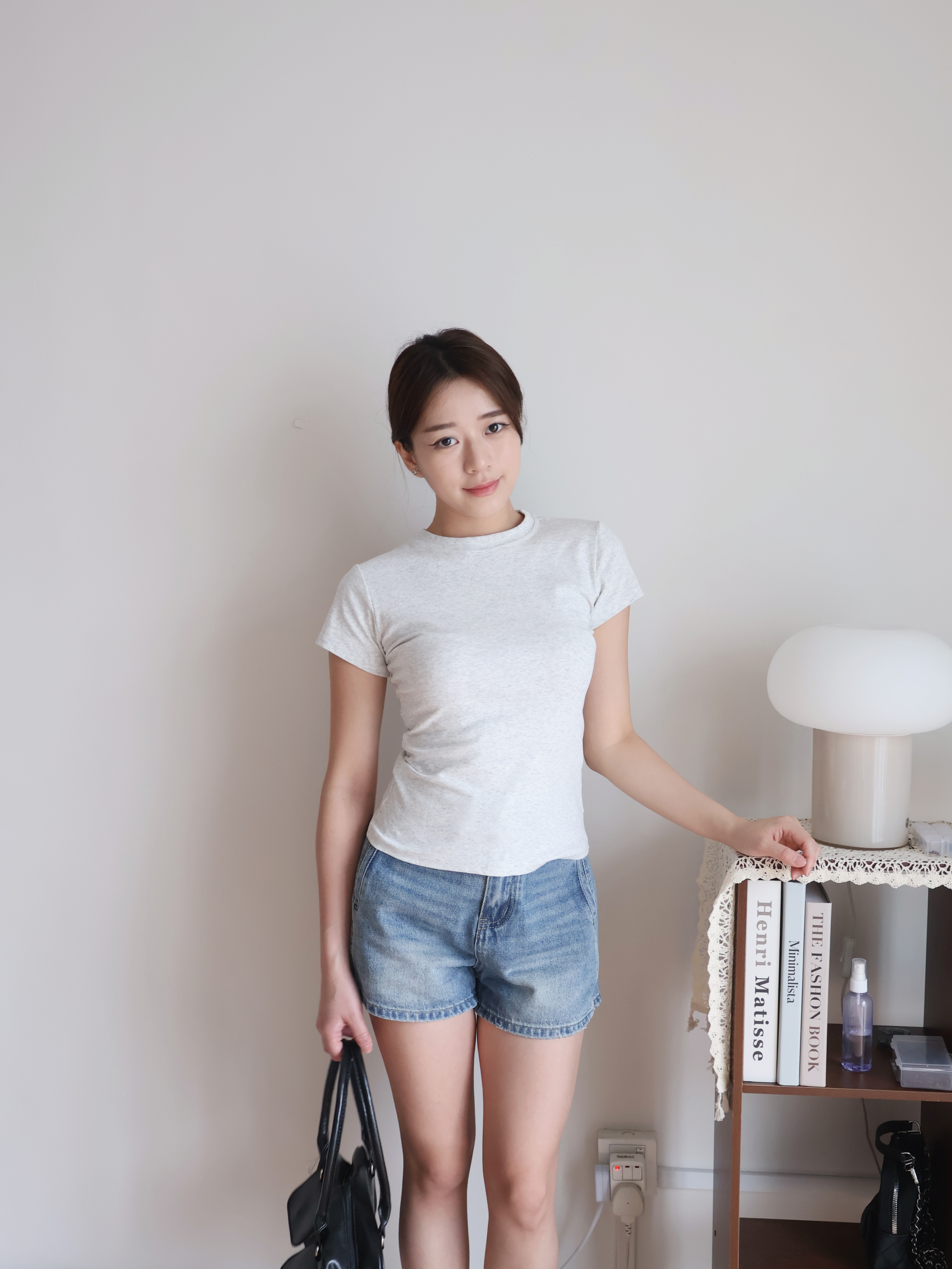 Hailey Cotton Tee | Ash