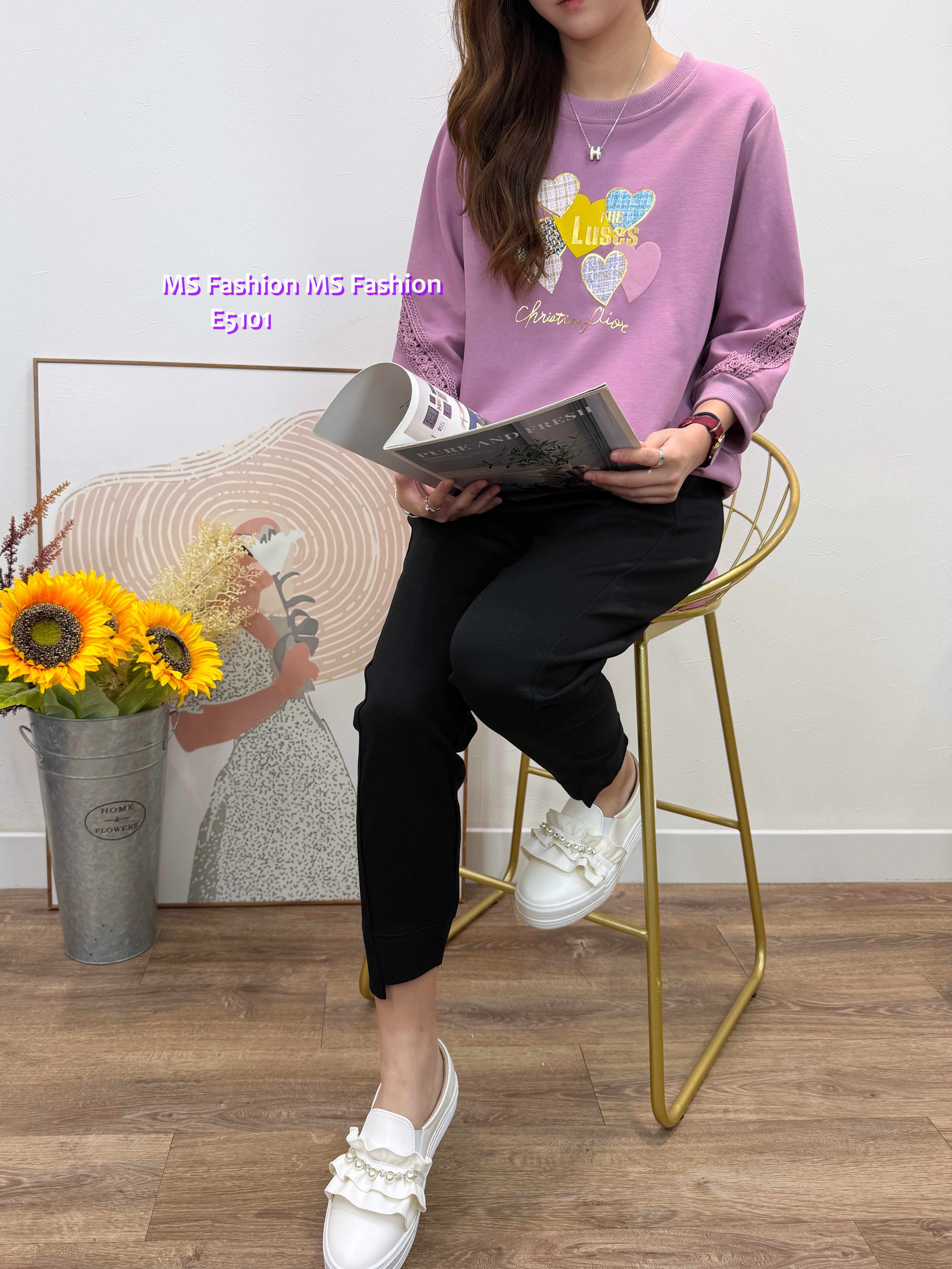 E5101 彩心print top