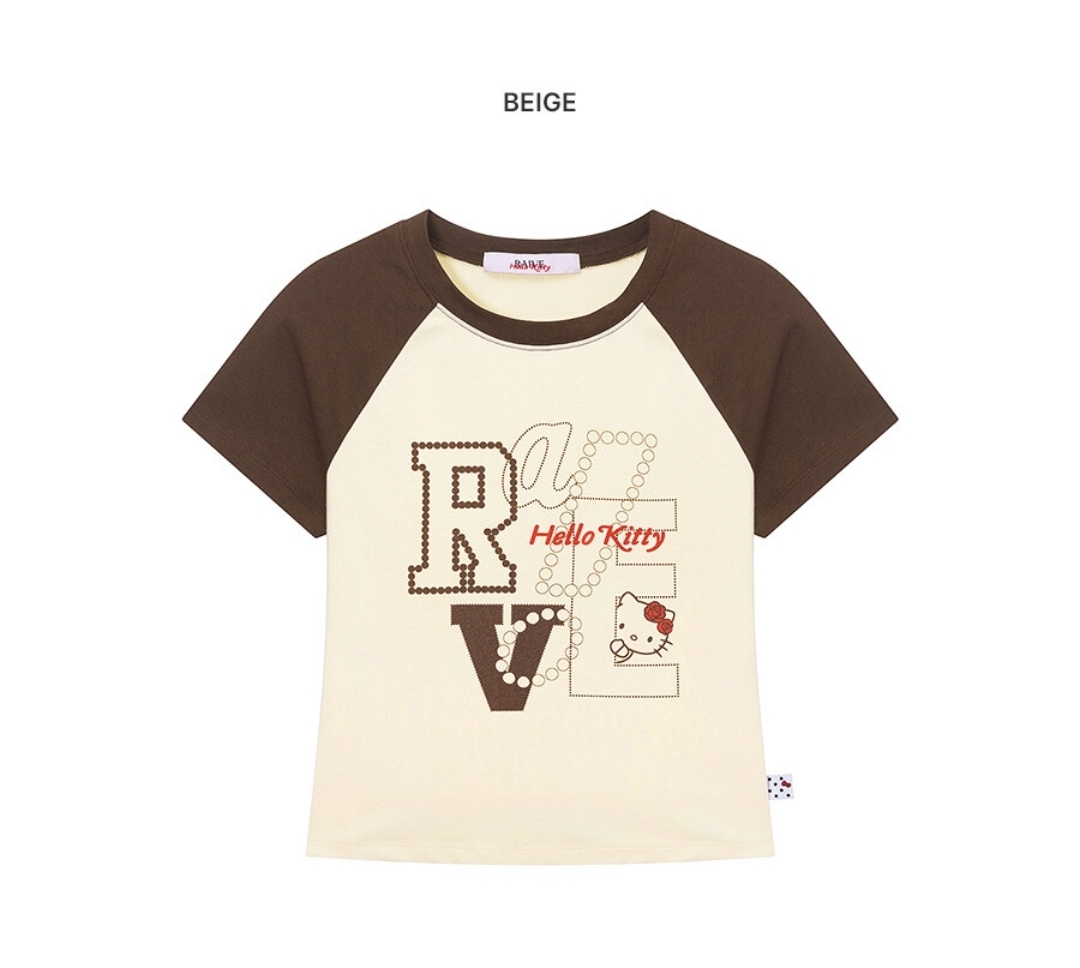 RAIVE × Hello Kitty｜Raglan Graphic Tee