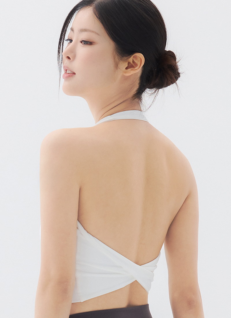  預購_ Lycra Halter Twist Bra Top by Lux wear