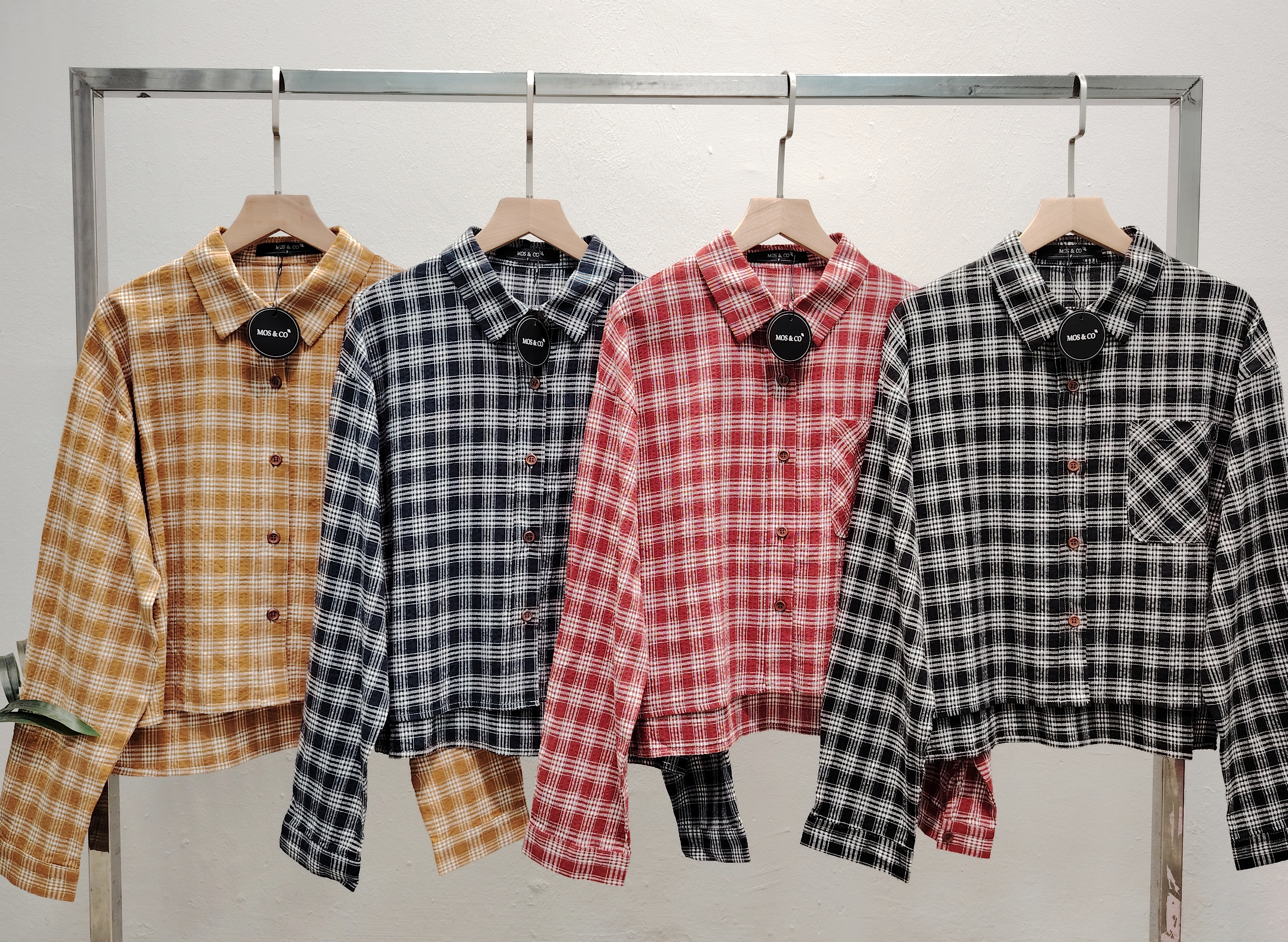 LY5028A Cotton Checked Collar Shirt