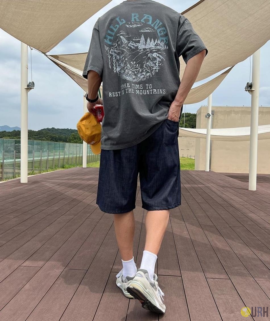 【100%保證韓國直送】Hill Range Outdoor 山系圓圈前後印花 Pigment 古洗寬鬆短袖Tee 👕 [3 color] RG165920