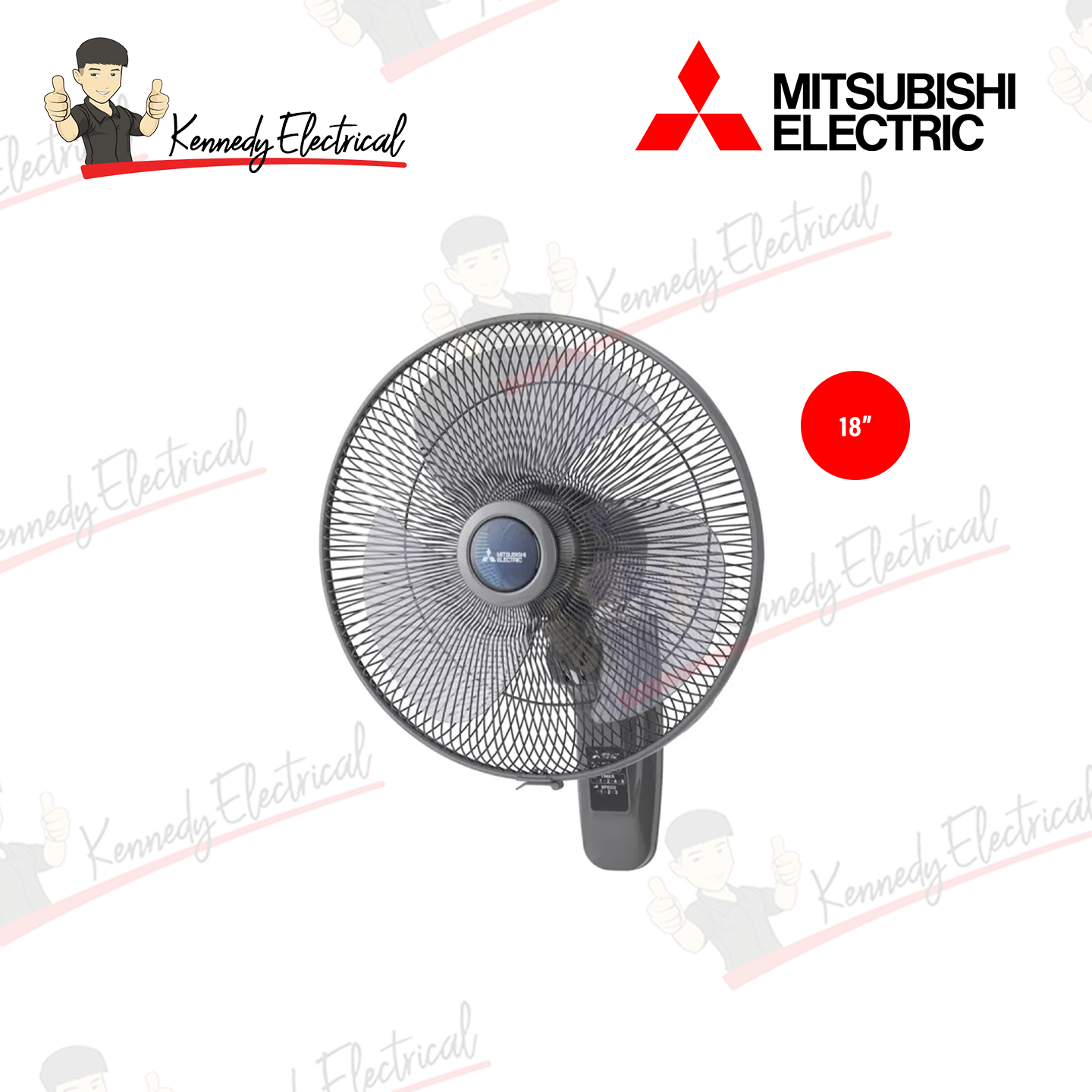 Mitsubishi 18" Remote Control Wall Fan W18-RA-P