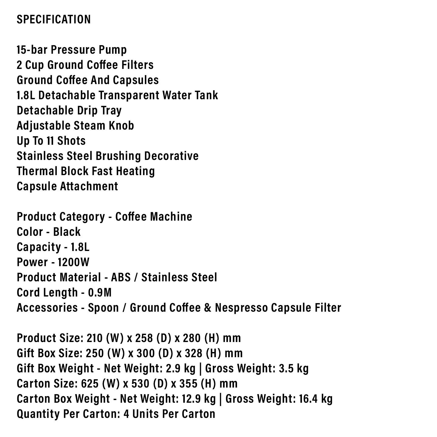 Faber 1.8L Retro Coffee Machine FCM 1815