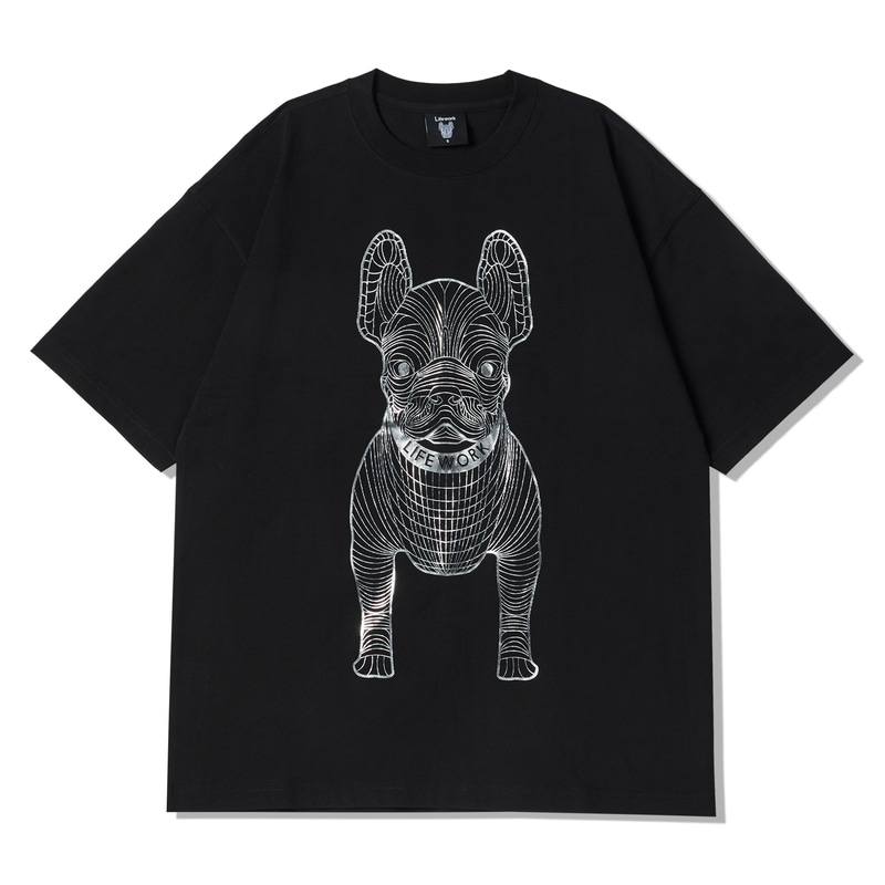 LW13 LIFEWORK: Gold Silver Dog Short Sleeve T-Shirt (Unisex)