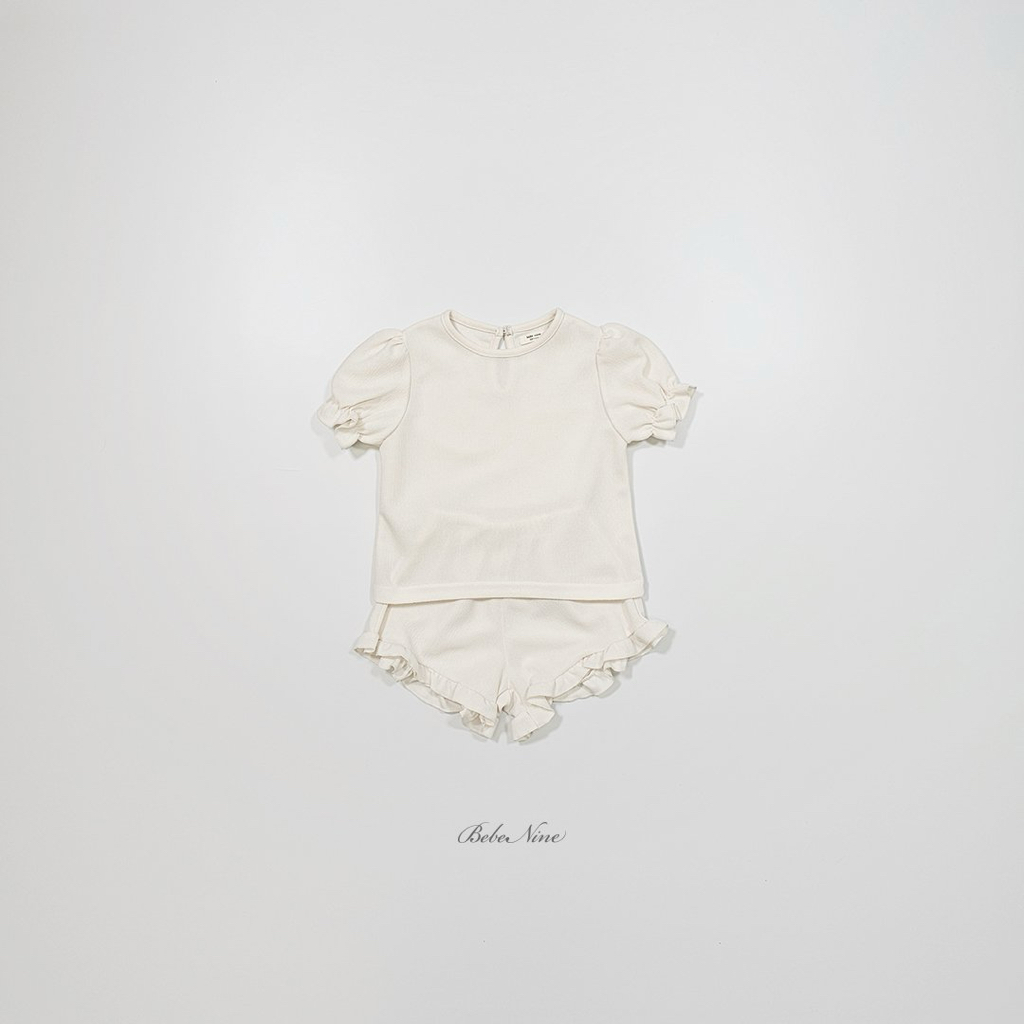 ☀️預訂 韓國直送☀️🇰🇷Bebenine三色荷葉邊泡泡袖上衣短褲上下套裝