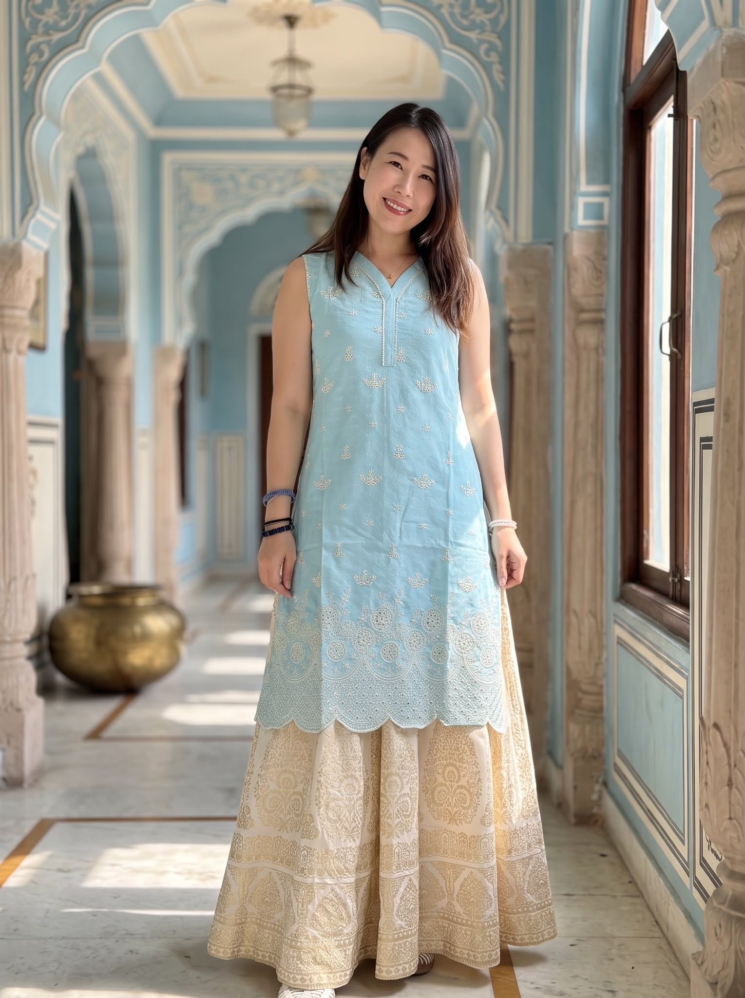 2896 Tiffany Blue Cotton Kurta 