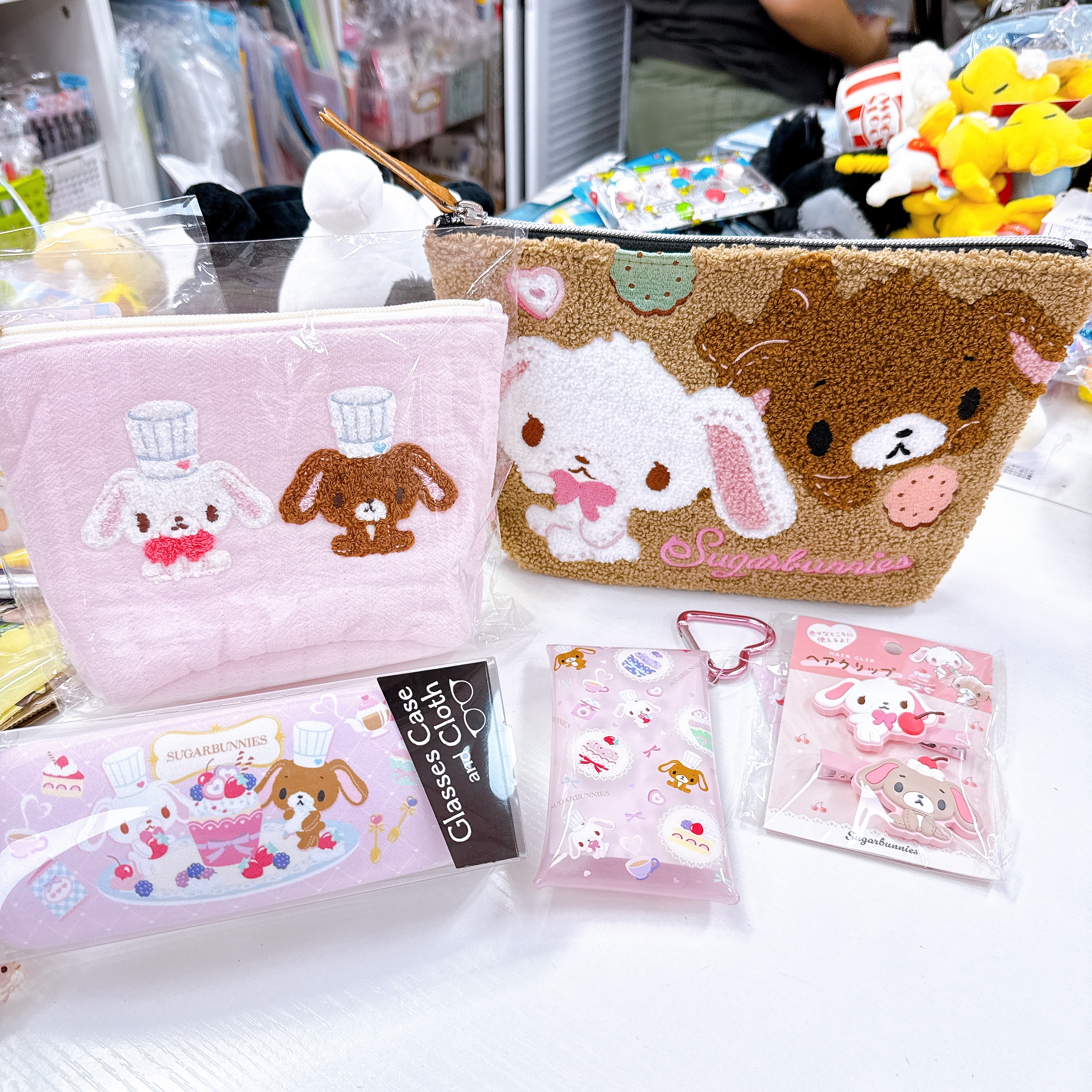 日本直送Sugarbunnies 化妝袋髮夾透明雜物袋眼鏡盒連眼鏡布