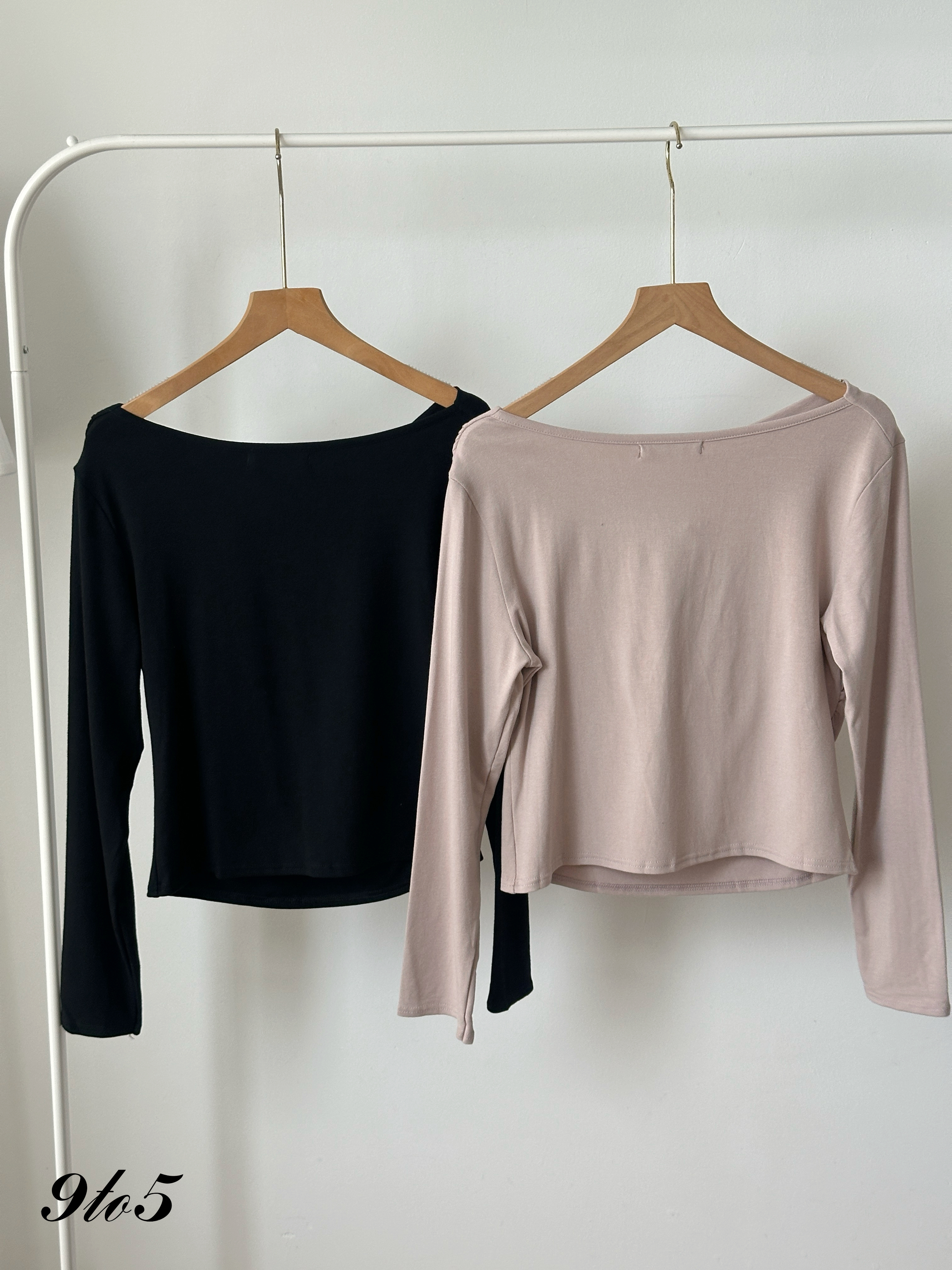 T4384 Ruched Boat Neck Top - 4 Colors 
