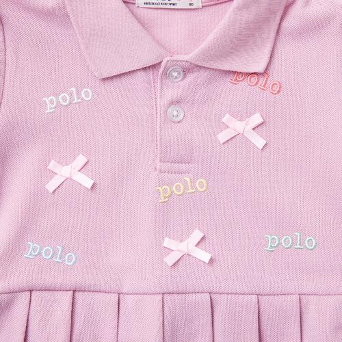 🇯🇵預訂 日本直送🇯🇵Polo Baby刺繡絲帶粉紅色短袖包屁裙