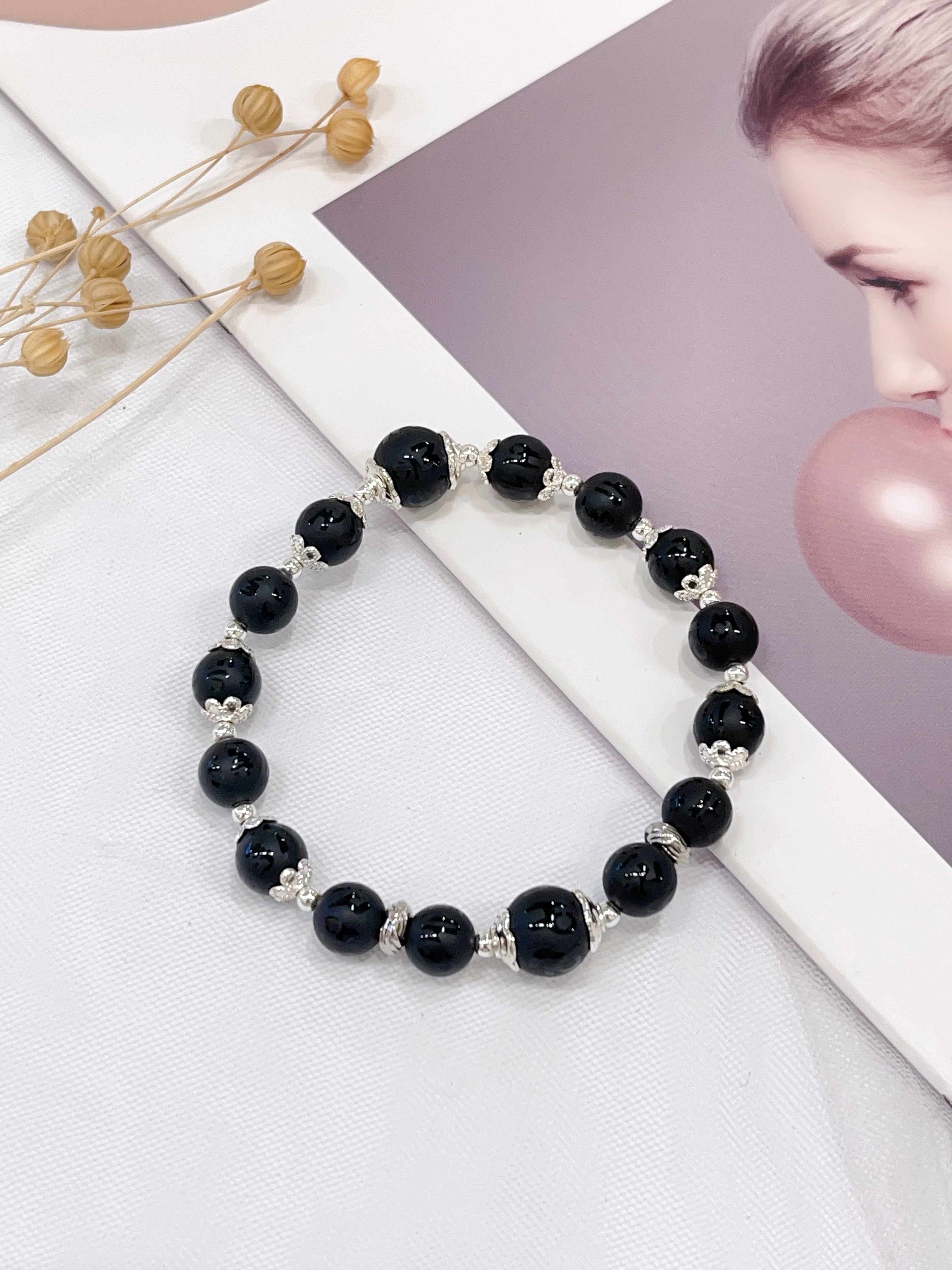 ⚫ 磨砂黑曜石手串 Matte Black Obsidian | 8mm-10mm