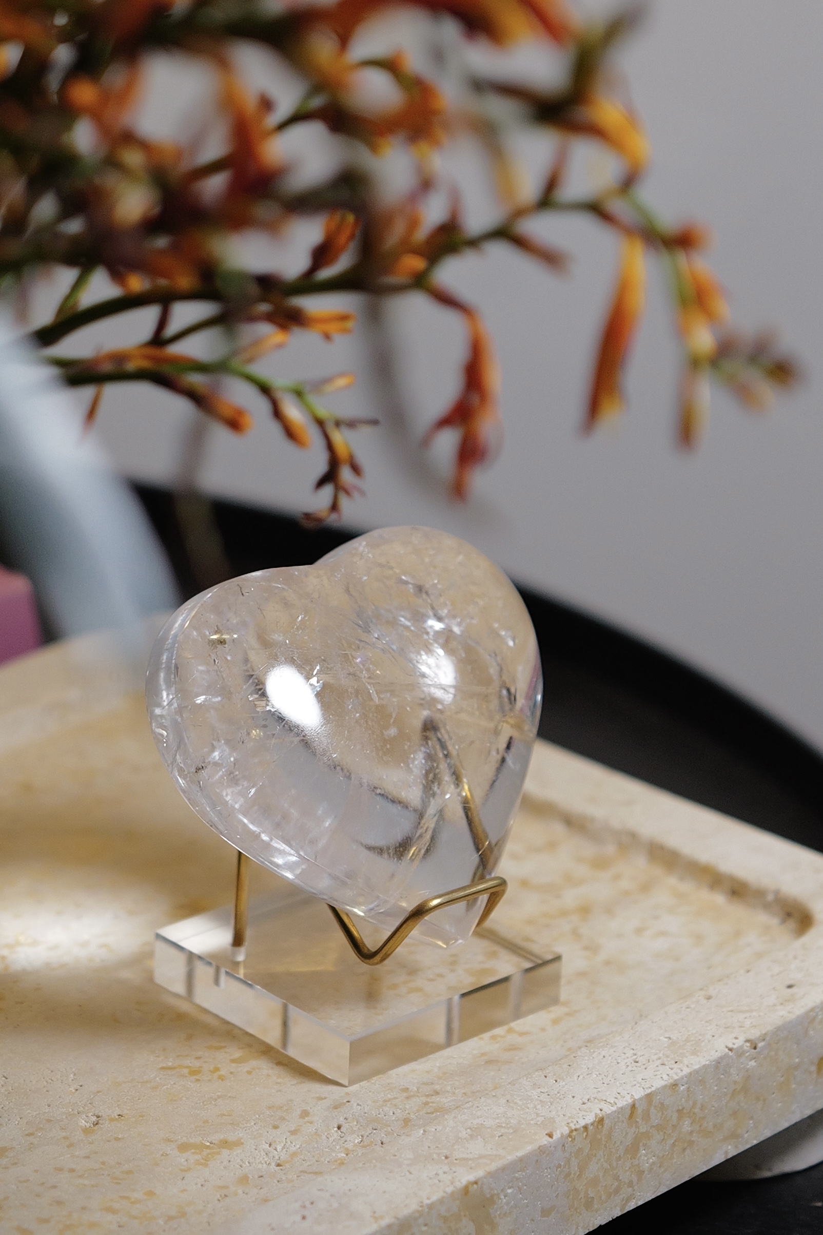 ༒8.3cm 白水晶愛心擺設༒ HE.1883CAA-RA30*As6