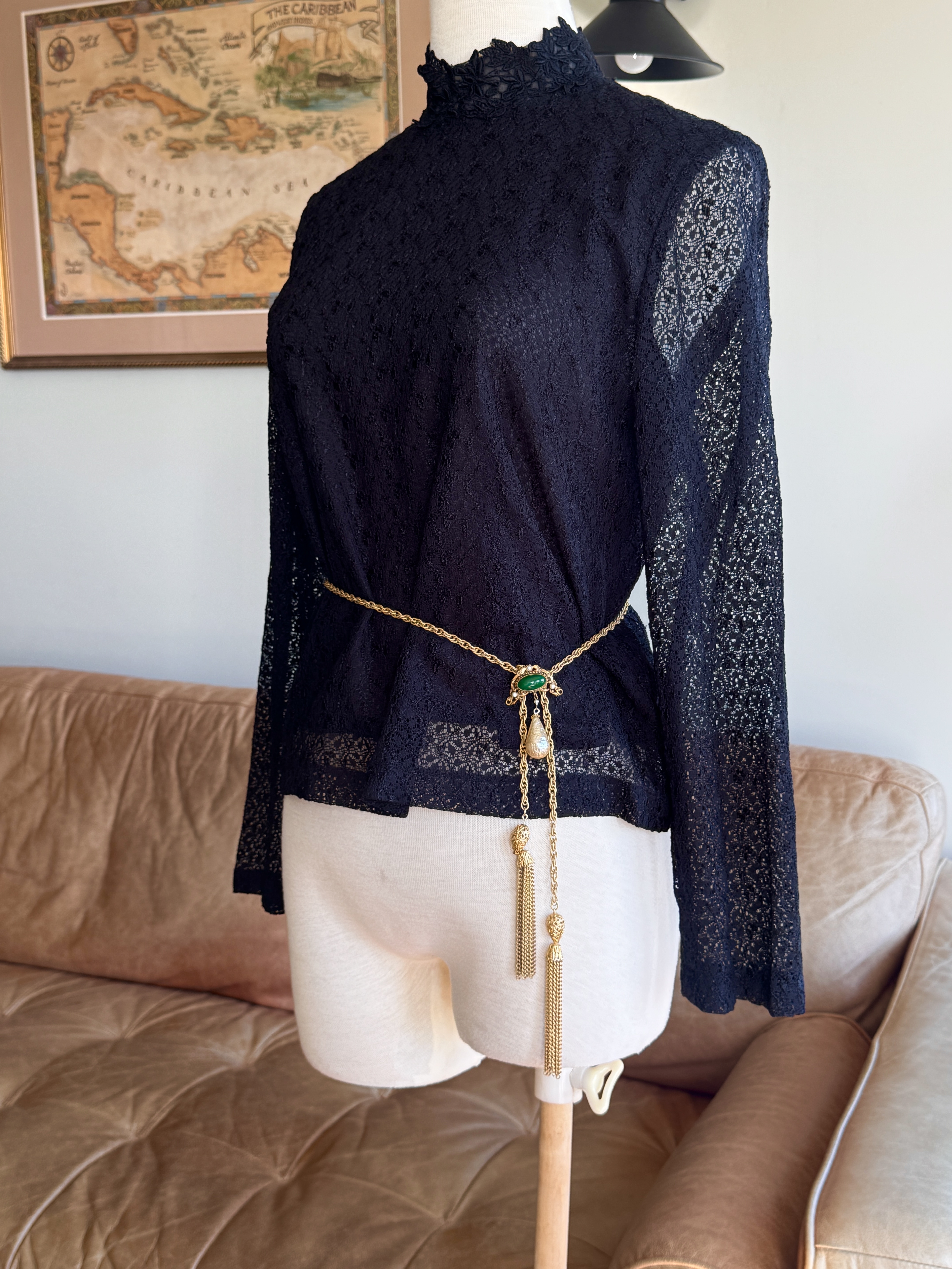 Vintage C.a.1960s Tassel Chain - Lariat Necklace or Waist Chain(MT2630)